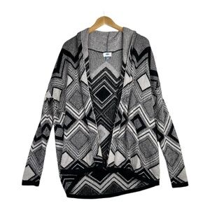 Old Navy Women's Gray‎ Patterned Shawl Collar Open Front Cardigan Size Medium